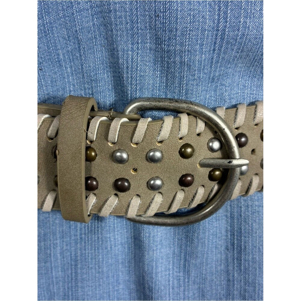 Womens Belt Sz 13 Studded Faux Suede Waist in Taupe